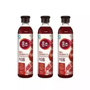 청정원 홍초 석류 900ml, 3개