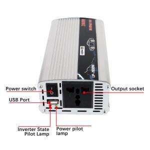 USB 2000W DC 110V ~ 220V 금속 자동차 전원 인버터 차량 탑재형 가정용 AC 변환기 휴대용 범용 소켓