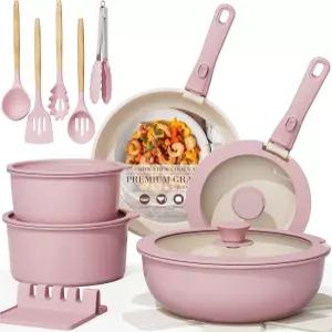 Astercook 21개 세트 냄비와 팬 논스틱 세라믹 조리기구 분리형 손잡이 RV 주방 가능한 오븐 사용 인덕션