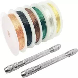 DaKuan 8PCS DIY 주얼리 액세서리 꼬임 구리 와이어 도구 미니 핸드 드릴 핀 바이스 및 공예용 비딩
