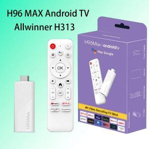 H96 MAX 안드로이드 Allwinner H313 TV 스틱 2.4G 4K 3D HDR 원격 안드로이드 14 BT5.0 쿼드 코어 홈 미디어 플레이어 음성 보조
