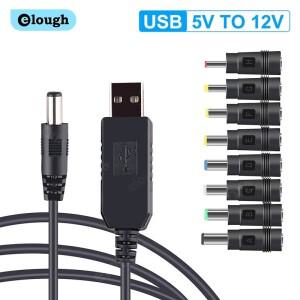 Elough WiFi-전원 은행 케이블 커넥터 USB DC 5V-12V 부스트 변환기 라우터 모뎀 팬 스피커 용 스텝 업 코