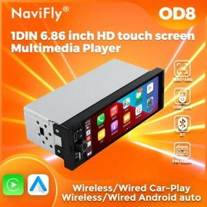 NaviFly OD8 6.86 1280 480 1 Din MP5 플레이어 자동차 라디오 무선 Carplay 안드로이드 자동 멀티미디어 플레이어 1Din FM 자동 라디오 스테레오