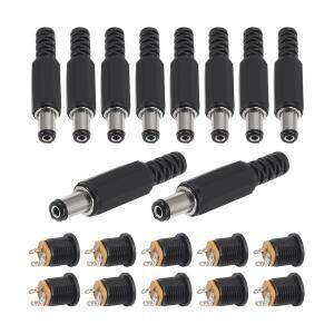 10Pcs DC022 5.5x2.1mm 전원 수 플러그 커넥터 소켓 암 잭 나사 너트 패널 마운트 어댑터