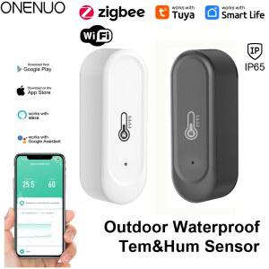 IP65 방수 야외 Zigbee 또는 WiFi 온습도 센서 홈 투야 온도계 호환 블랙 또는 화이트 색상