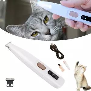 벨베디르 고양이 미용 트리머 35dB 저소음 무선 발톱깎이 LED 포함 소형견용 방수 충전식 털깎이 발 귀
