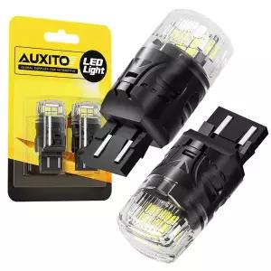 AUXITO T20 7443 LED 백색 DRL 주차 후진등 자동차 램프 7440 W21W W215W LED 전구 캔버스 오류 없음 12V 2
