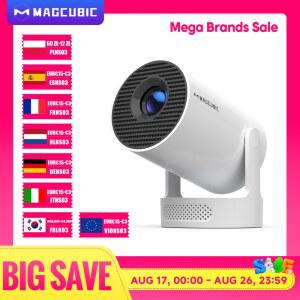 Magcubic 8K HY300 Pro 프로젝터 내장 5W 스피커 1280 720P 안드로이드 14 8000 루멘 Wifi6 BT5.4 야외 휴대용 프로젝터