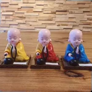 불교굿즈 목탁치는스님 3종 동자승 태양열 노호혼 자동차 새차 고사 신차 액막이 세트