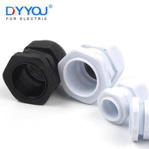 나일론 고정 플라스틱 커넥터 방수 케이블 글랜드, 화이트 블랙, IP68, 엔트리, M25, 1 개