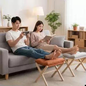 코지 풋스툴 소파 책상 사무실 컴퓨터 다리 받침대 발판 풋레스트 원목 접이식 발대 발쿠션