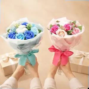 코튼로즈 비누꽃 꽃다발 데이 성년의날 생일 선물