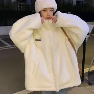 털후리스 집업플리스 뽀글이점퍼 화이트