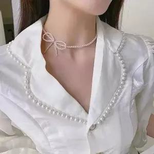 진주 리본 초커 목걸이 패션목걸이 청담동스타일 (51928651)