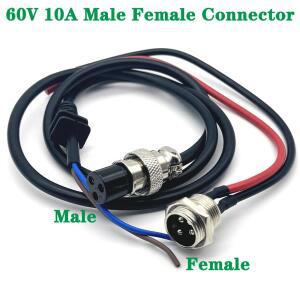 3Pin 전기 자전거 헤드 리튬 배터리 출력 라인 남성과 여성 플러그 소켓 60V 10A