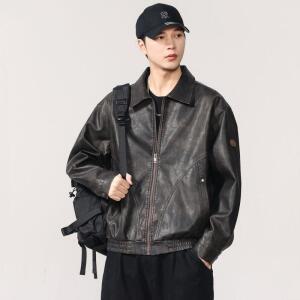 썬더볼츠 남성 프리미엄 빈티지 가죽 코트 봄가을 터프한 라이더 카고 재킷