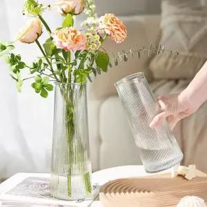 화병 장식 스트라이프 29CM 유리화병 유리꽃병