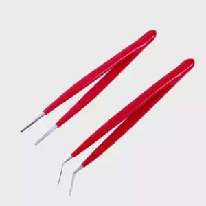 핀셋 세트 2pcs 일자 꺾임 꺽임 직선형 쪽집게 족집 네일아트