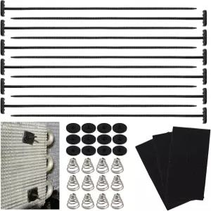 스냅 스프링 진동 패드가 있는 라디에이터 팬 지퍼 타이 3세트 변속기 고정용 60PCS 전기 장착 키트 범용