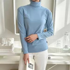 여성 스판 피치 기모 폴라 티셔츠 목티 (90~110 size)