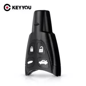 KEYYOU 스마트 키 쉘 케이스 블레이드 없음 SAAB 93 95 WF 4 단추 키리스 엔트리 버튼