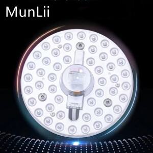 MunLii AC220V-240V LED 링 패널 원형 조명, 차가운 흰색 천장 보드 램프, 3 색 디밍, 36W, 24W, 18W, 12W