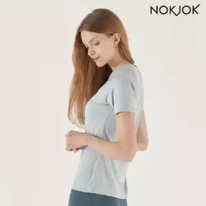 녹족 요가복 필라테스복 에센셜 쿨링 반팔티 S.블루