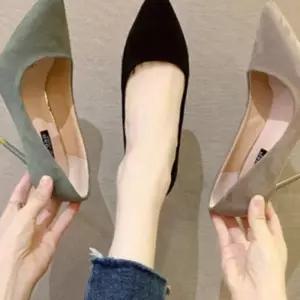 (올핀)여자구두 스웨이드 스틸레토 6cm 하이힐 펌프스