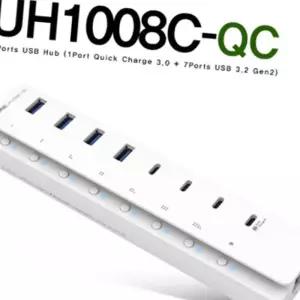 (올핀)USB3.2 8포트 유전원 충전 허브 ipTIME UH1008C-QC (전원 아답터 포함