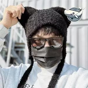[제이큐]귀여운 곰돌이 귀마개 모자 겨울 따뜻한 방한용 이어플러그