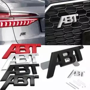 폭스바겐 아우디 A3 A4 A5 A6 A7 A8 Q3 Q7 TT RS용 3D 금속 ABT 로고 전면 그릴 사이드 펜더 배지 후면