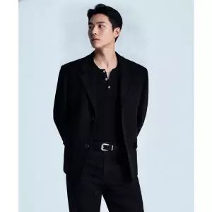 MUSINSA STANDARD [이도현 PICK]울 블렌드 멜톤 오버사이즈 쇼트 블레이저 [블랙]