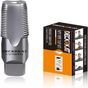 DECKRKAT 1/2 NPT 파이프 탭 - 고탄소강 나사산 가공 도구 인치당 14개의 정밀 내부 배관공 정비공 및