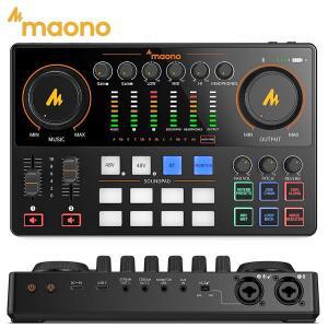 마오노캐스터 E2 Gen2 오디오 인터페이스 믹서 AME2 듀얼 XLR 입력, 팟캐스트 라이브 스트리밍 게임용 사운