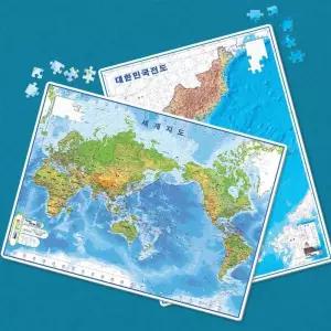 300피스 판퍼즐 세계지도 우리나라지도 (2종 세트)