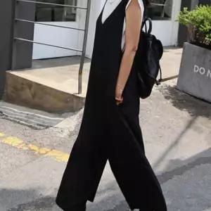 (다올)여성 점프수트 여름용 올블랙 루즈핏 시원한 의류