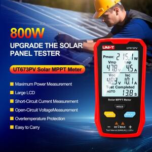UNI-T UT673PV 태양광 패널 테스터 5~800W PV 모듈 최대 전력계 개방 회로 전압 단락 전류 MPPT 미터
