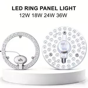 AC220V 화이트/삼색 LED 링 패널 원형 조명 36W 24W 18W 12W 차가운 백색 천장