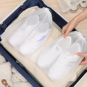 (다올)부직포 여행용 신발 파우치 반투명 주머니