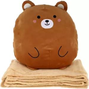인형 베개 멋진 쿠션 여름 방학 브라운 면 천 침낭 사무실용 슬리핑 블랭킷 귀여운 핸드워머 등받이 책장