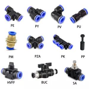 공압 피팅 튜브 커넥터 피팅 에어 워터 파이프 푸시 인 호스 커플링 OD 4mm 6mm 8mm 10mm 12mm 다중 유형