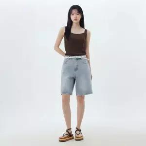 랩 구제 워싱 버뮤다 데님 바지(AS2DP465)