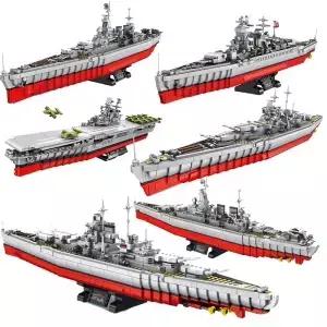 Bismarck Lutzow 군사 해군 선박 보트 세트 빌딩 블록 장난감 벽돌 공수 캐리어 창의적인 육군 군함 HMS