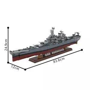 MOC 전함 USS 미주리 빌딩 블록 모델 미국 해군 군사 브릭 조립 장난감 생일 선물