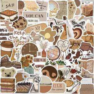 60/120PCS 레트로 아트 Vsco 낙서 스티커 미적 만화 데칼 노트북 수하물 스케이트 보드 전화