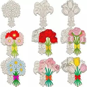 12개/세트 나무 꽃다발 장 의 날 테이블 장식용 장미/백합/튤립 공예품 DIY 선물 용품