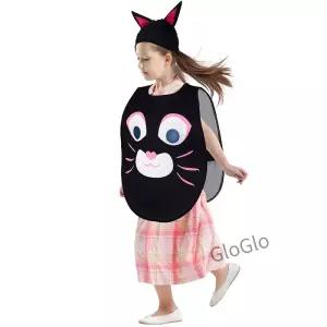 를위한 만화 동물 의상 니뇨 검은 고양이 멋진 드레스 프레 큰 눈 의류
