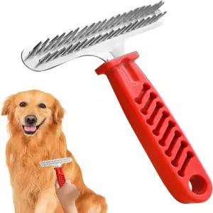 Mimoqk 강아지용 털 빠짐 제거 레이키 반려동물용 언더코트 관리 빗 - 고양이 엉킴 도구