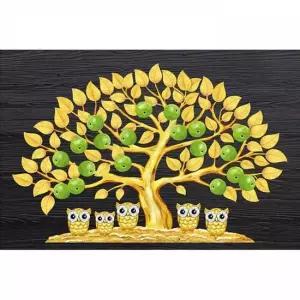 오너클랜 TBZ 풋사과 부엉이가족 패브릭형) 5D 보석십자수 40x60 일러스트보석십자수