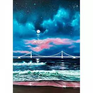 오너클랜 TBZ 모든것이 빛나는 밤 패브릭) 보석십자수 40x55 풍경보석십자수 패브릭형보석십자수